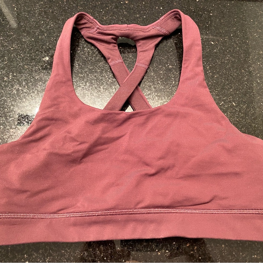 Lululemon Athletica Cross-Back Sports Bra - Deep Burgundy/Purple
